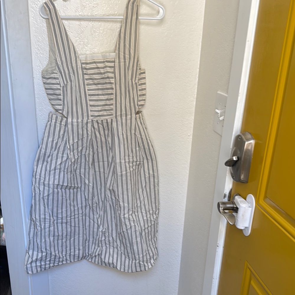 Striped Sleeveless Dress With waist cutouts
